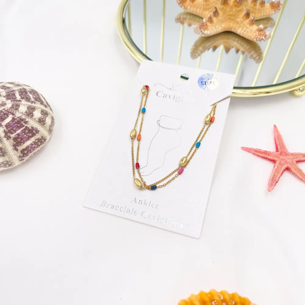 Doppia Fila Smaltata-Cavigliera in Acciaio - KAV-413-1271