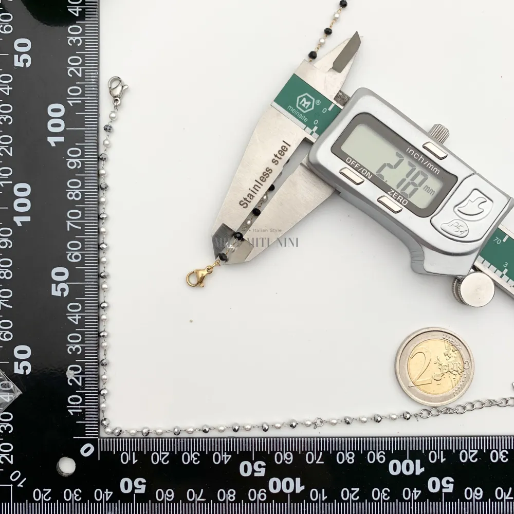 KAV7736-Perla Cristalli-Cavigliere in Acciaio - KAV-413-127