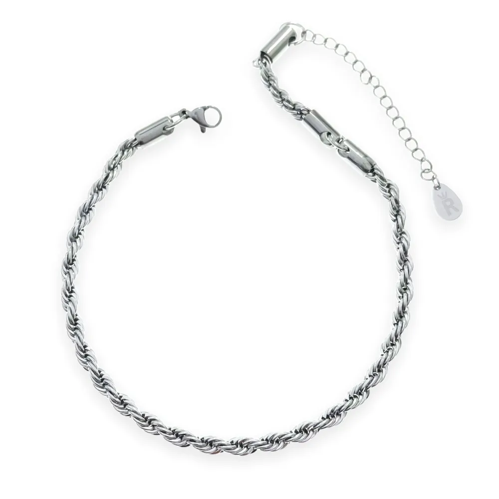 Catena Intrecciato Grande-Cavigliera in Acciaio - KAV-413-1584R 4mm