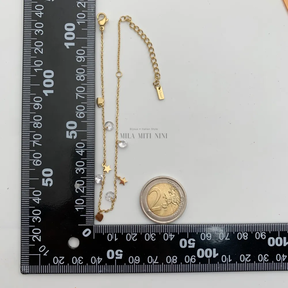 KAV7724-Stella Cuore Zirconia-Cavigliere in Acciaio - KAV-413-212