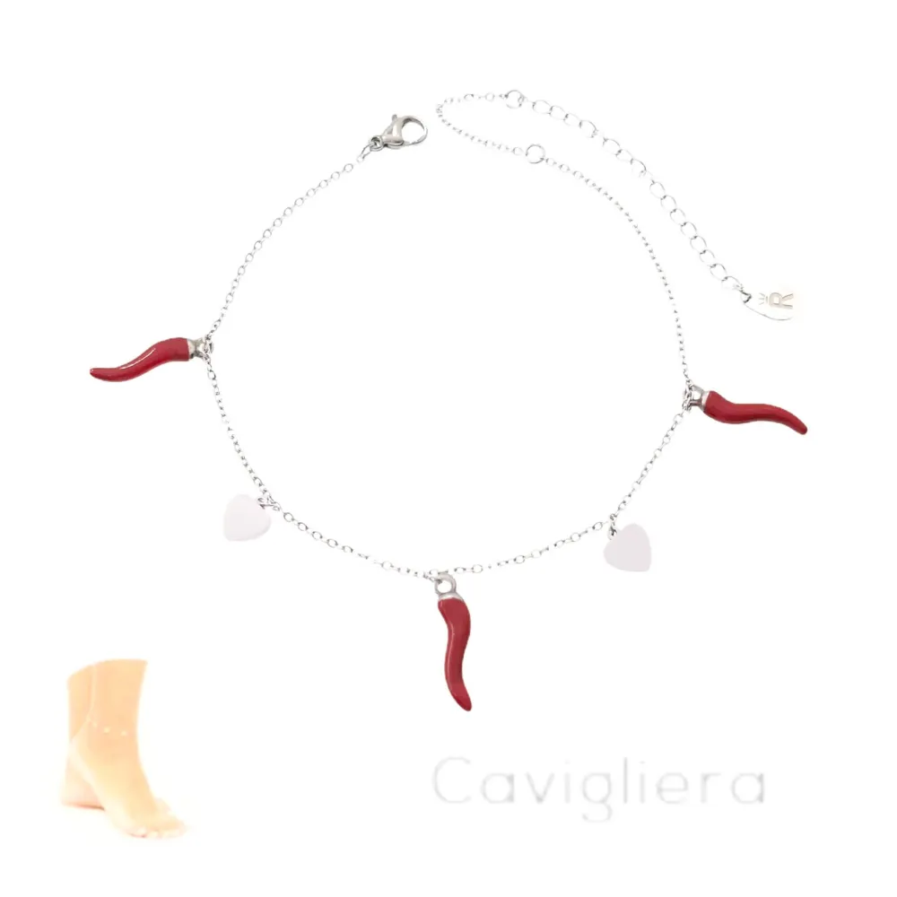 Cornino Cuore -Cavigliere in Acciaio - KAV-413-292