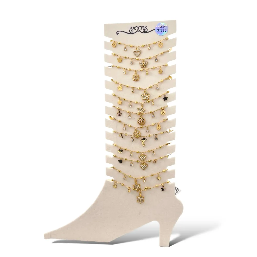 Mix Modelli con Zirconia-12Pz Cavigliere in Acciaio - KPA-103-AA4661-4670B