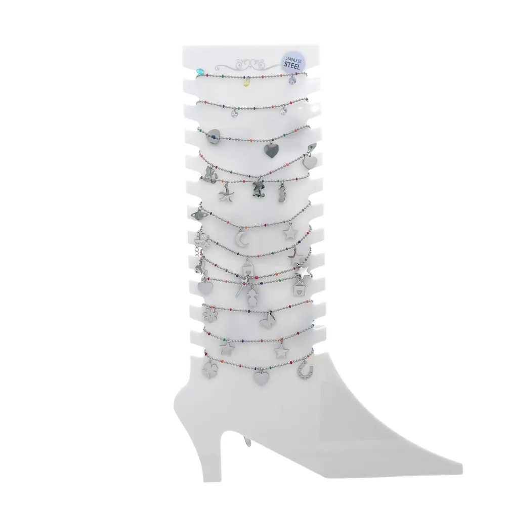 Soggetti Mix- 12pz Cavigliere in Acciaio - KPA-413-128 (AC-17)