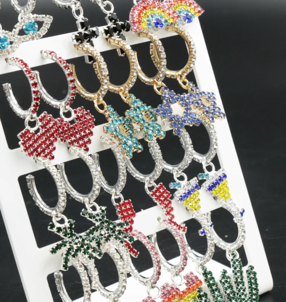 Orecchini a Cerchio con Pendenti (Conf. da 15 paia) - Misto2 - Orecchini con Pendenti (Conf. 12 Paia)