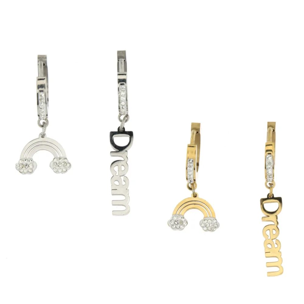 OAC- Arcobaleno Dream 4425- Orecchini a Cerchio con Pendenti in - OAC- Arcobaleno Dream 4425- Orecchini a Cerchio con Pendenti in