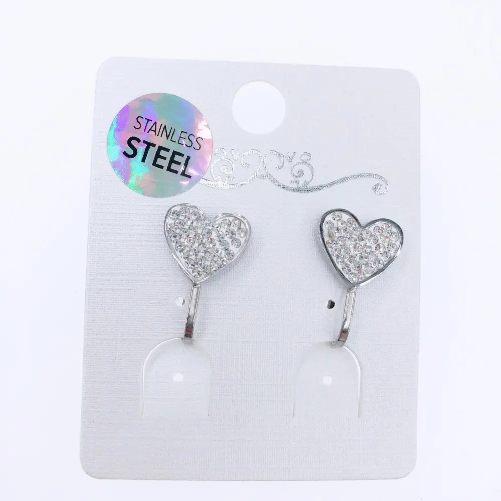 OAC-Cuore 5072-Orecchini a Clip in Acciaio - OAC-Cuore 5072-Orecchini a Clip in Acciaio