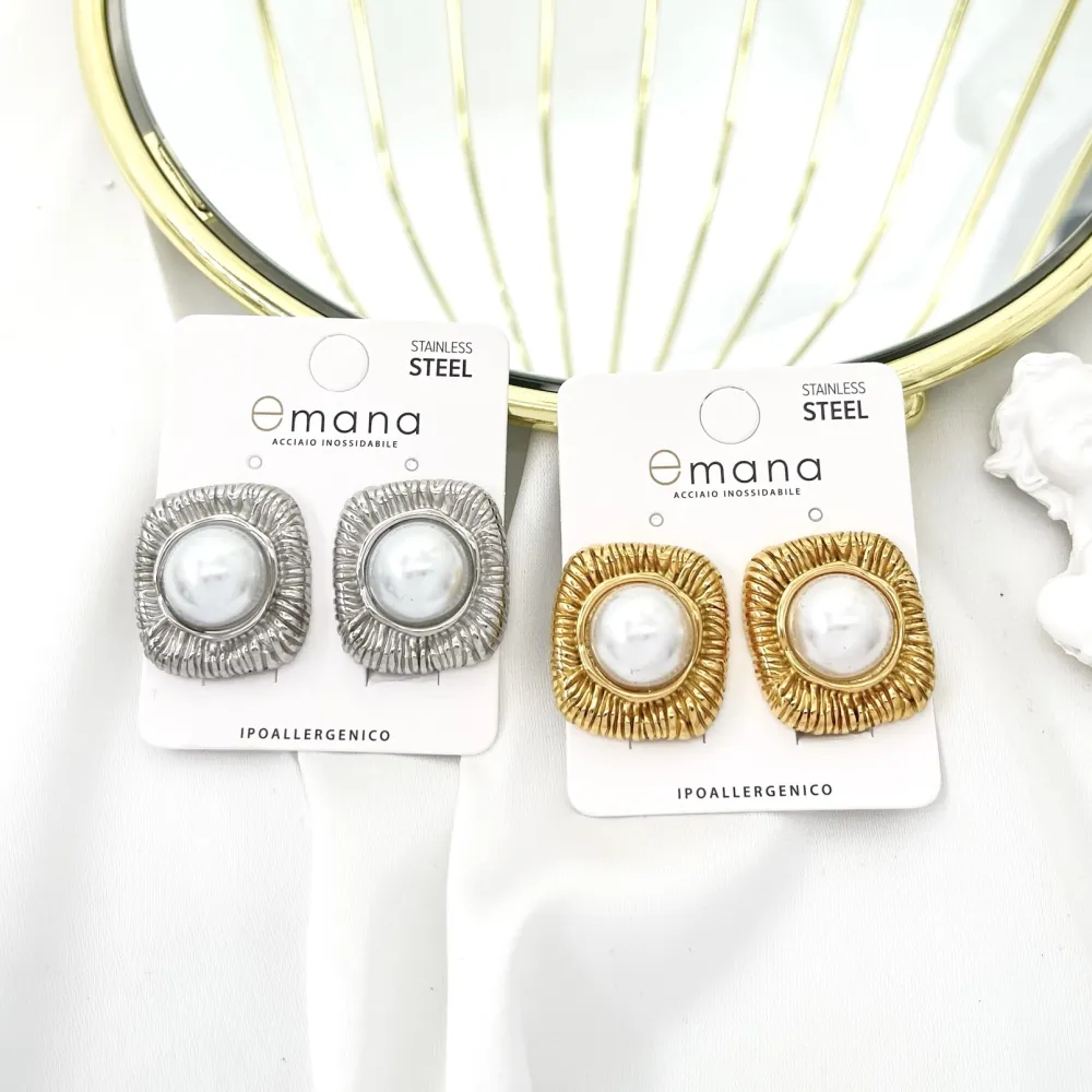 Perla-Orecchini a Clip in Acciaio - OAK-103-AA2622E