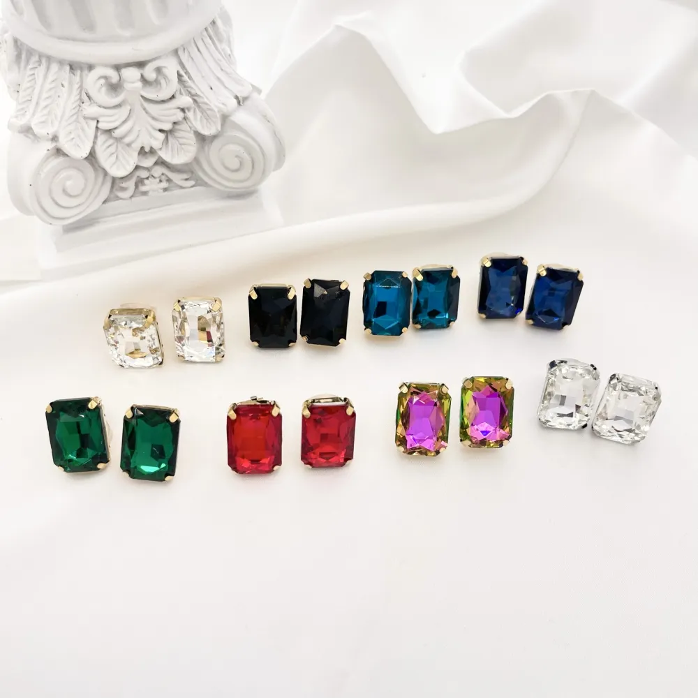 Punto Luce Rettangolare-Orecchini a Clip in Acciaio - OAK-103-AA2737E