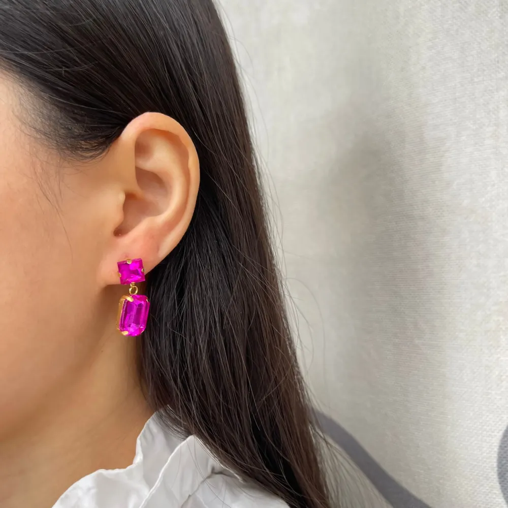 Doppio Pietra-Orecchiniin Acciaio Moda - OAM-176-462