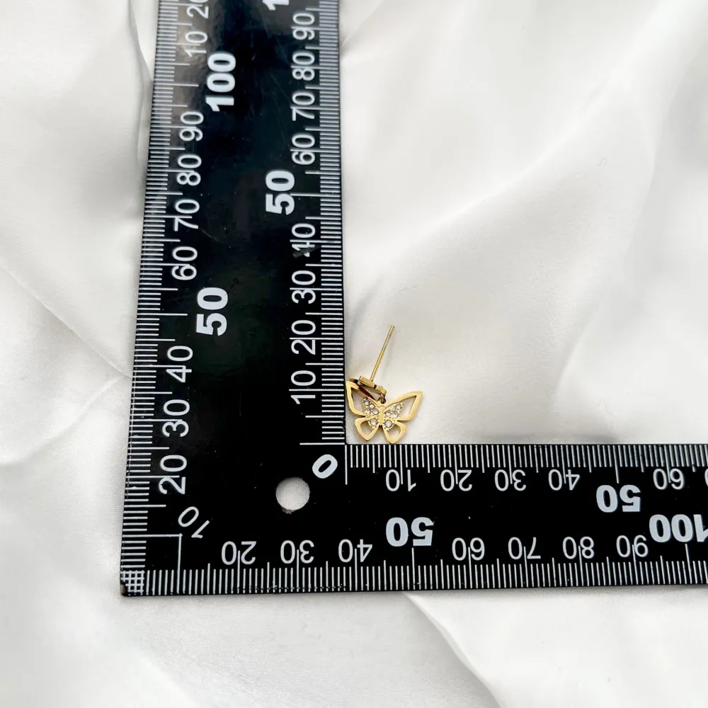 Farfalla-Orecchini Pendenti in Acciaio - OAP-103-AA1094E