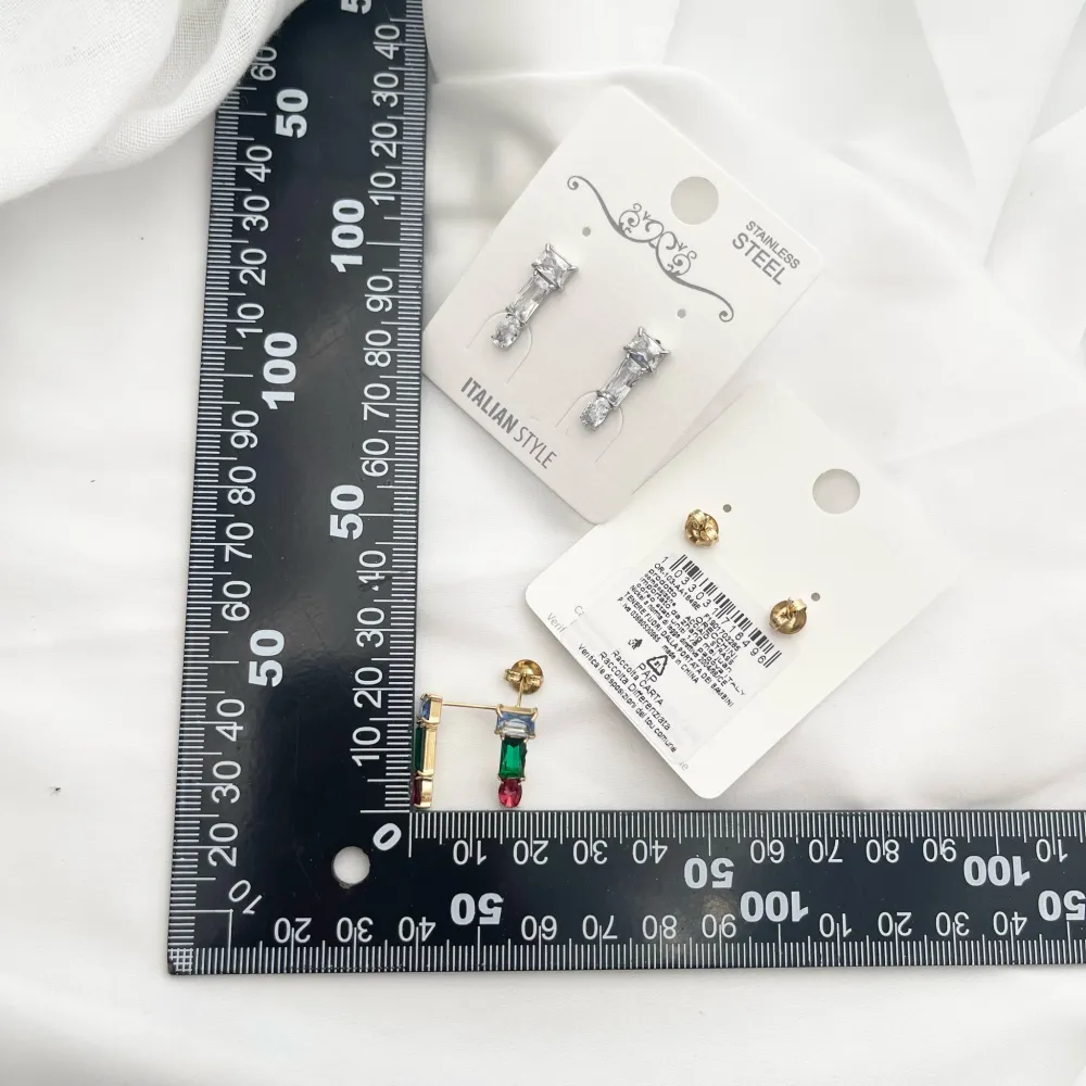 Punto Luce Rettangolare-Orecchini in Acciaio - OAP-103-AA1649E