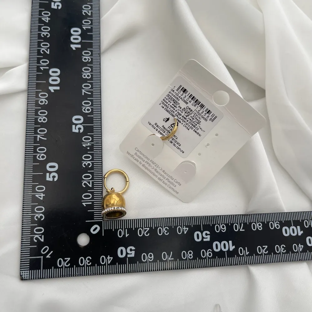 Cerchio con Campanello-Orecchini in Acciaio - OAP-103-AA2356E