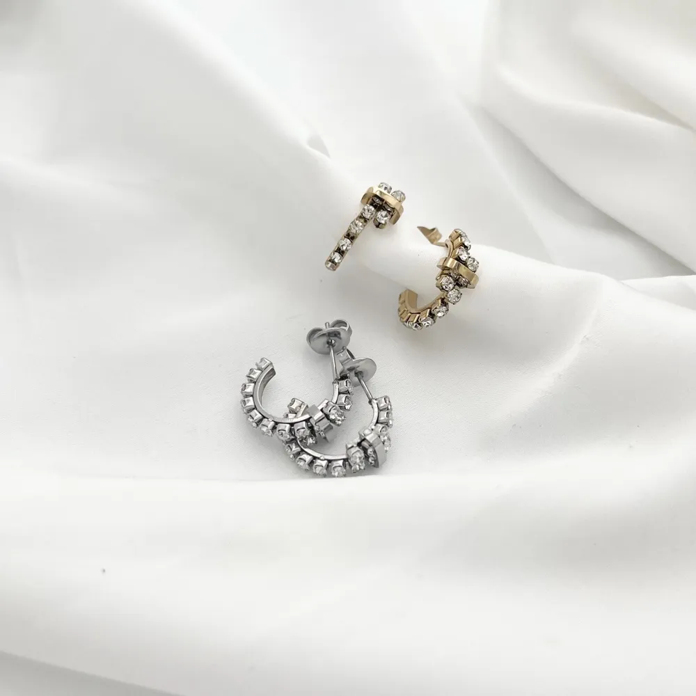 Cerchio con Zirconia-Orecchini in Acciaio - OAP-103-AA2433E