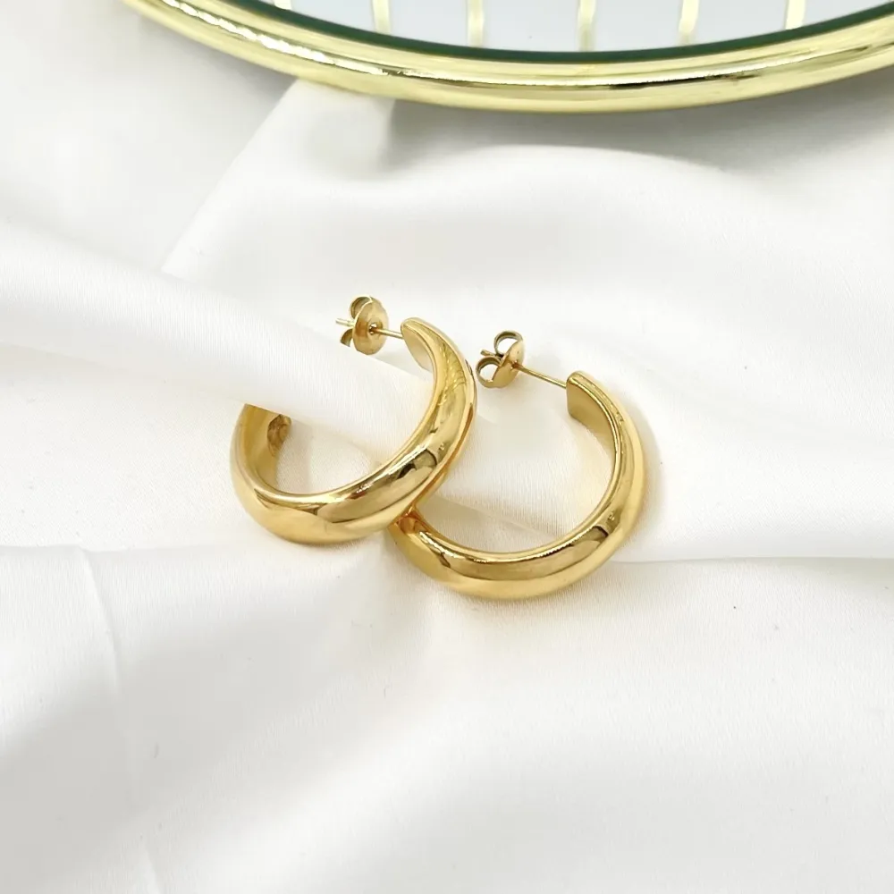 Cerchio Lavorato-Orecchini a Cerchio in Acciaio - OAP-103-AA2619E