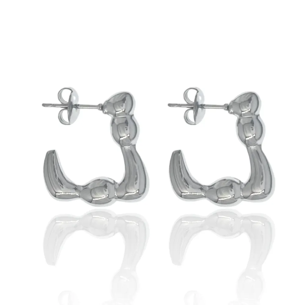 Cerchio Lavorato-Orecchini a Cerchio in Acciaio - OAP-103-AA3348E