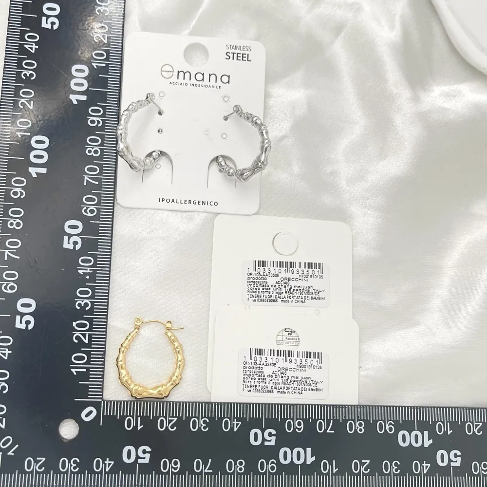 Cerchio Lavorato-Orecchini a Cerchio in Acciaio - OAP-103-AA3350E