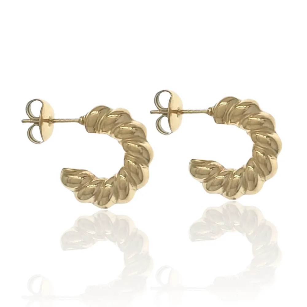 Cerchio Lavorato-Orecchini a Cerchio in Acciaio - OAP-103-AA3351E