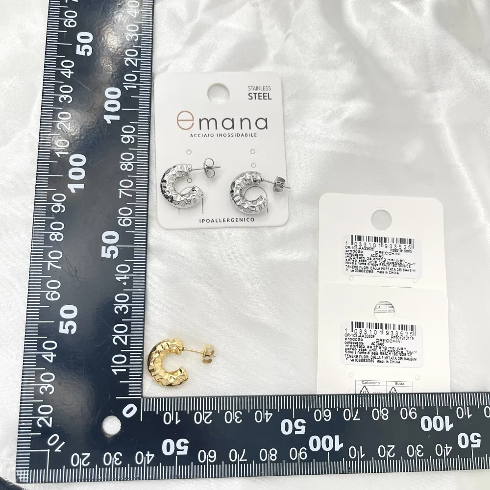 Cerchio Lavorato-Orecchini a Cerchio in Acciaio - OAP-103-AA3352E