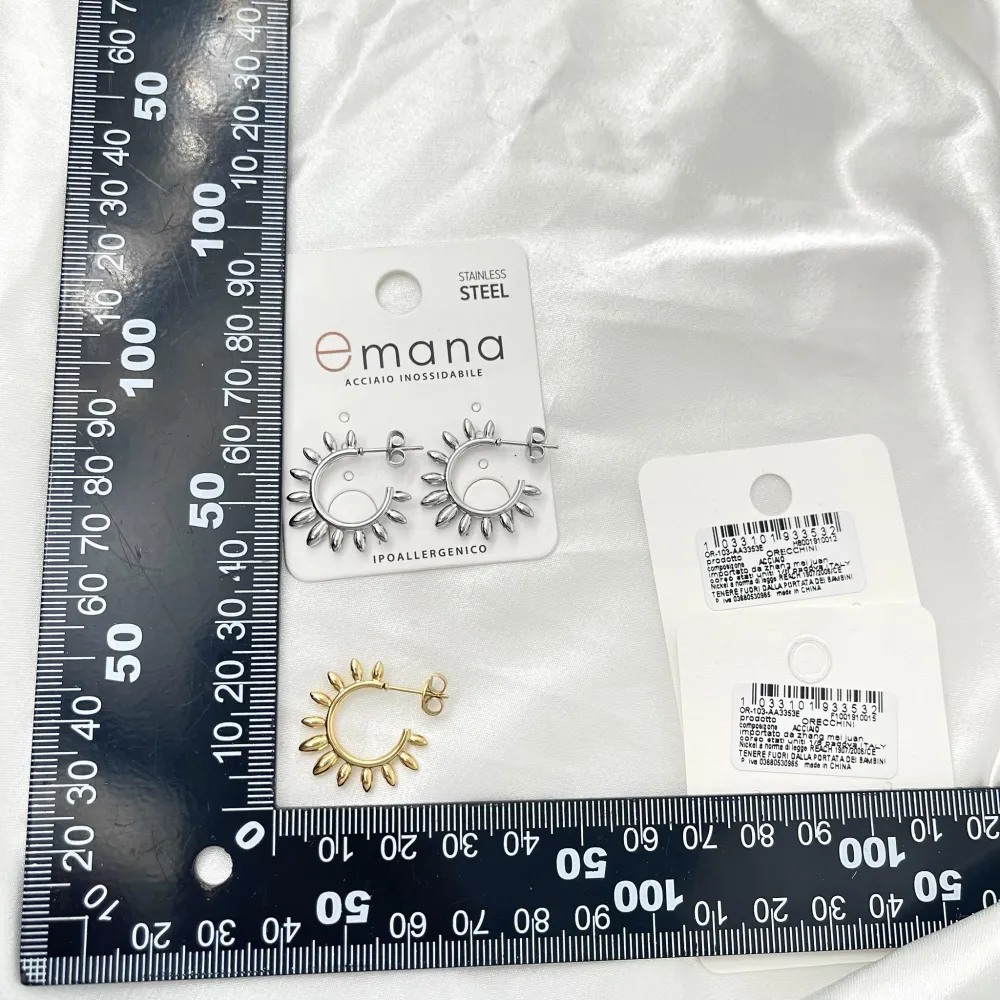 Cerchio Lavorato-Orecchini a Cerchio in Acciaio - OAP-103-AA3353E