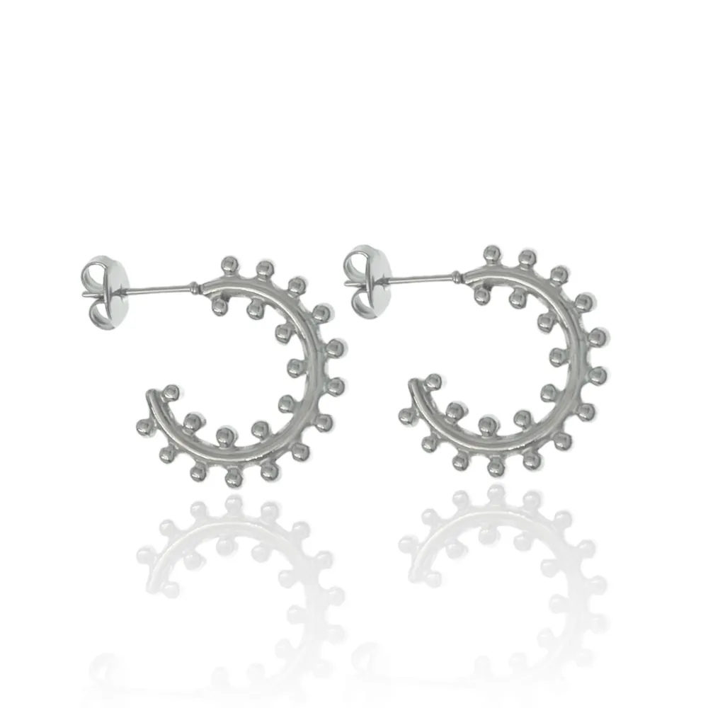Cerchio Lavorato-Orecchini a Cerchio in Acciaio - OAP-103-AA3354E