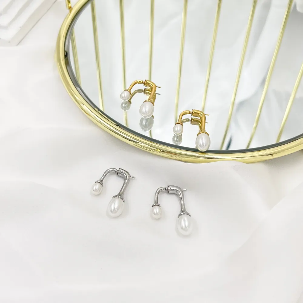 Doppio Perla-Orecchini in Acciaio - OAP-103-AA3752E