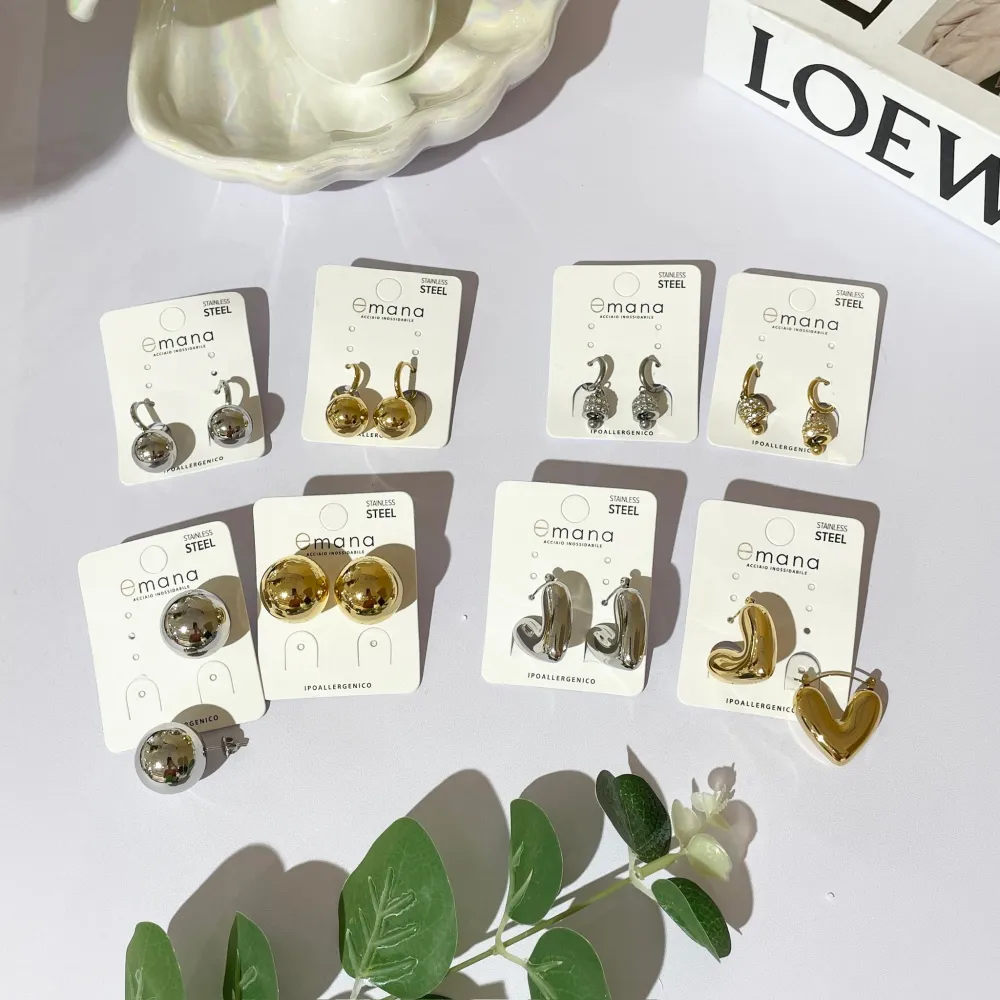 Cerchio Vuoto Cuore-Orecchini in Acciaio - OAP-103-AA3800E