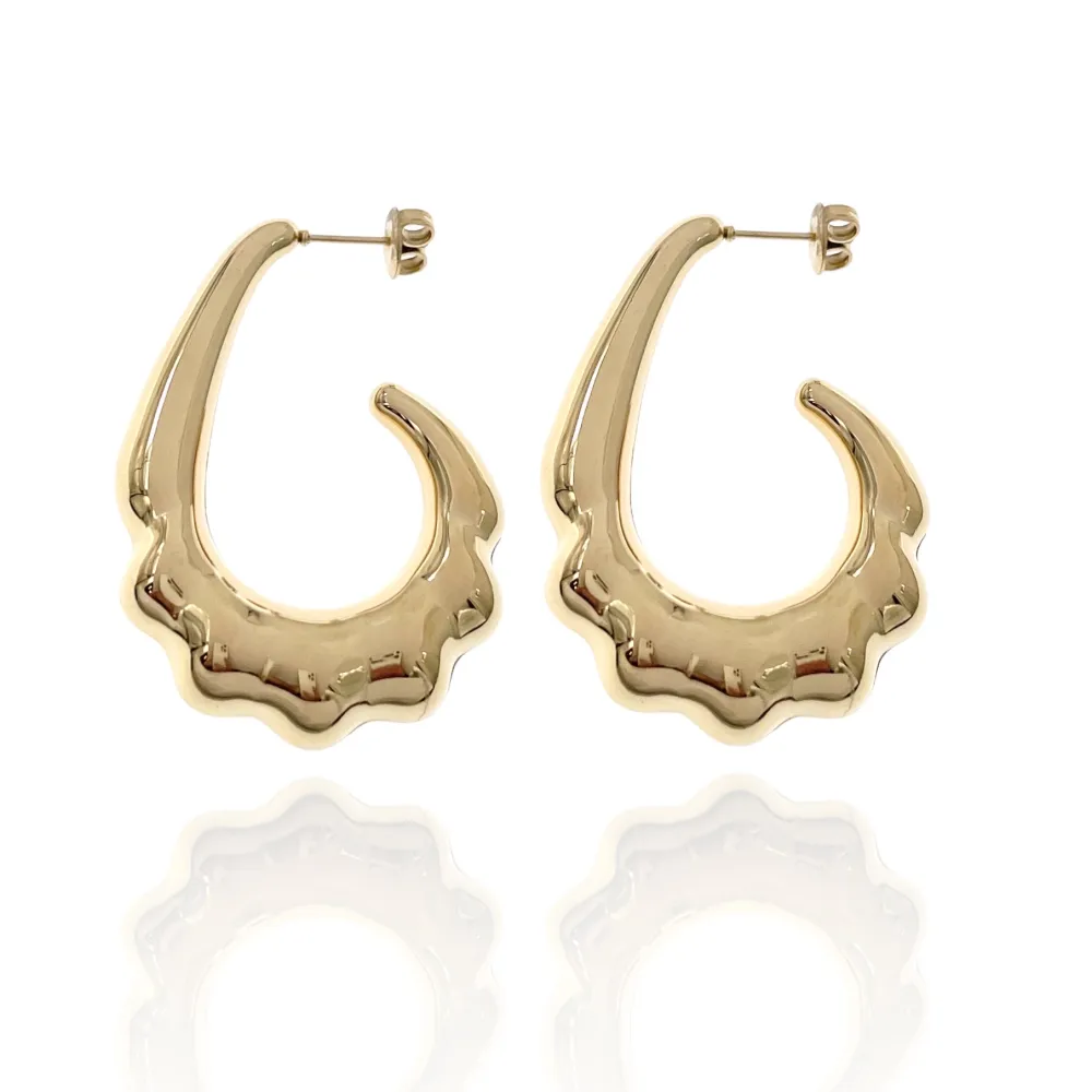 Cerchio Bombato -Orecchini in Acciaio - OAP-103-AA4107E