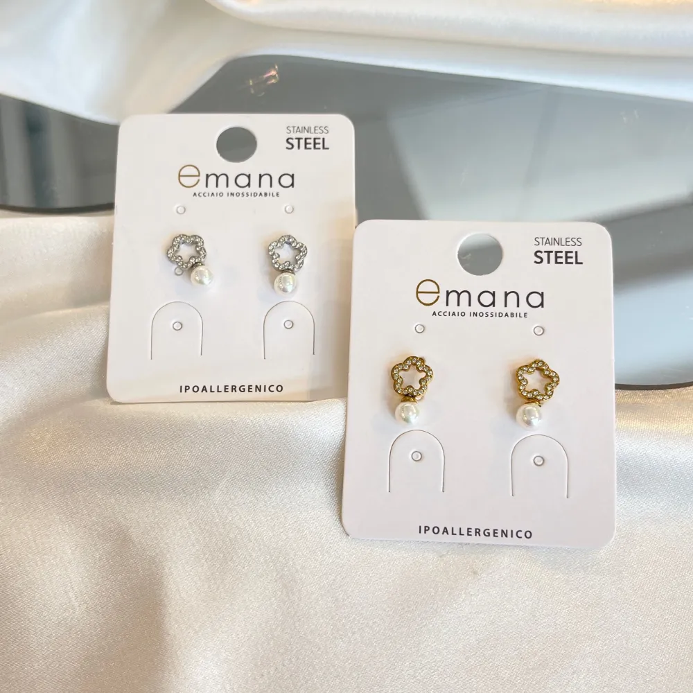 Fiore Perla -Orecchini in Acciaio - OAP-103-AA5038E