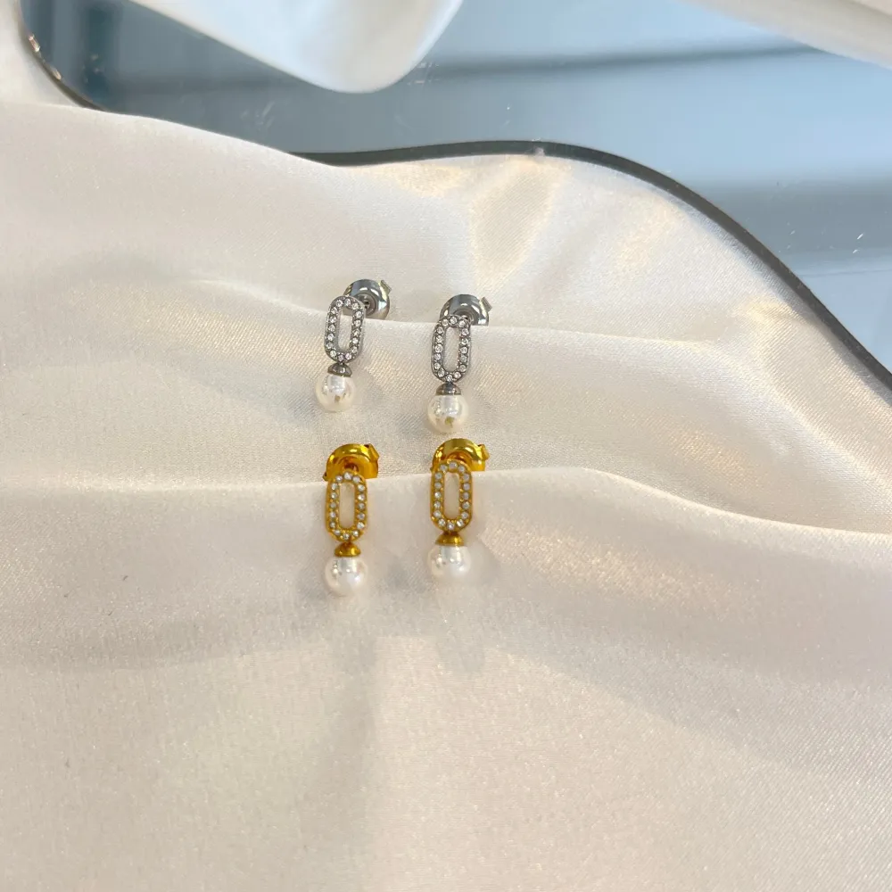 Ovale Perla -Orecchini in Acciaio - OAP-103-AA5042E