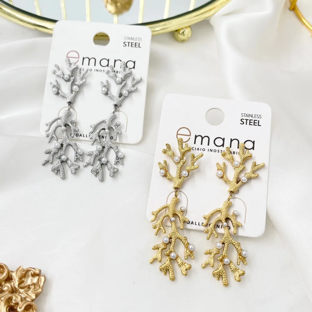 Corallo-Orecchini in Acciaio - OAP-103-AA5070E