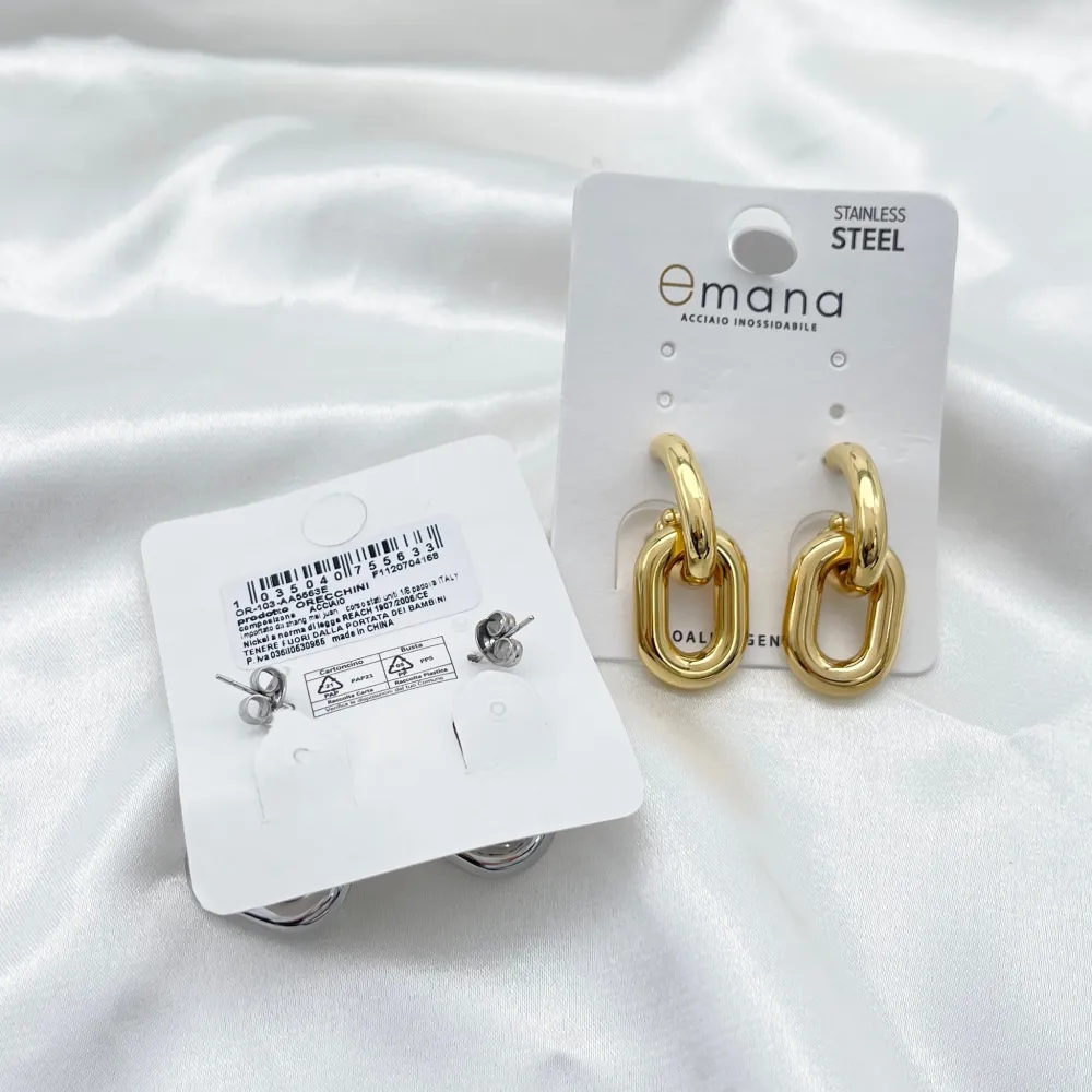Cerchio Ovale-Orecchini in Acciaio - OAP-103-AA5563E