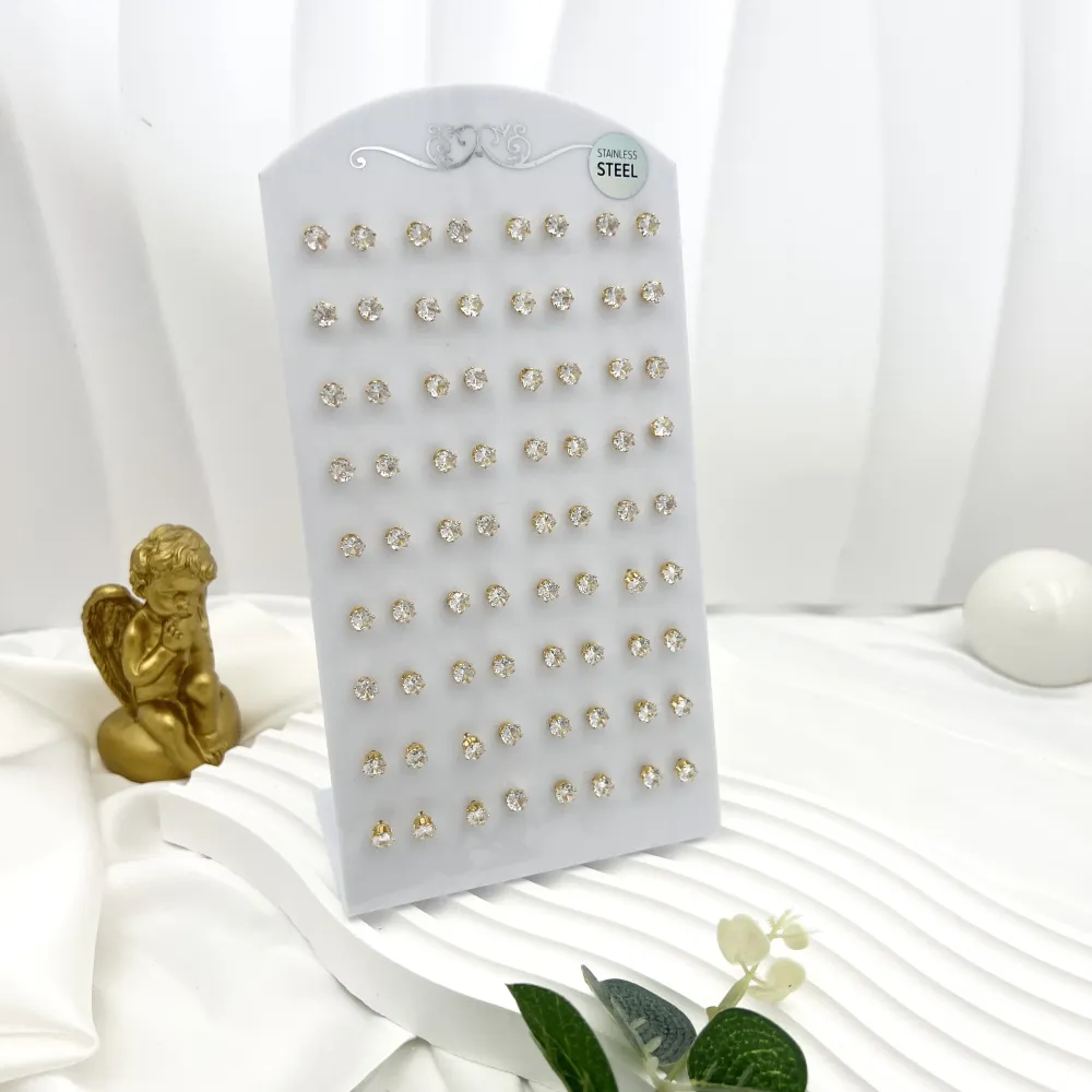 Punto Luce 5mm 6Griffe-36paia Orecchini a lobo in Acciaio - OAP-107-89-113 5mm