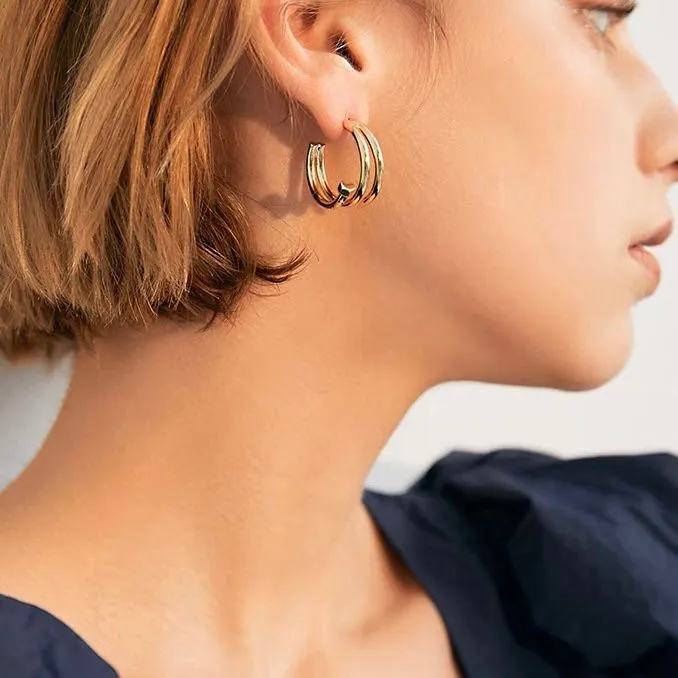 Cerchio Chiodo-Orecchini in Acciaio - OAP-413-1009