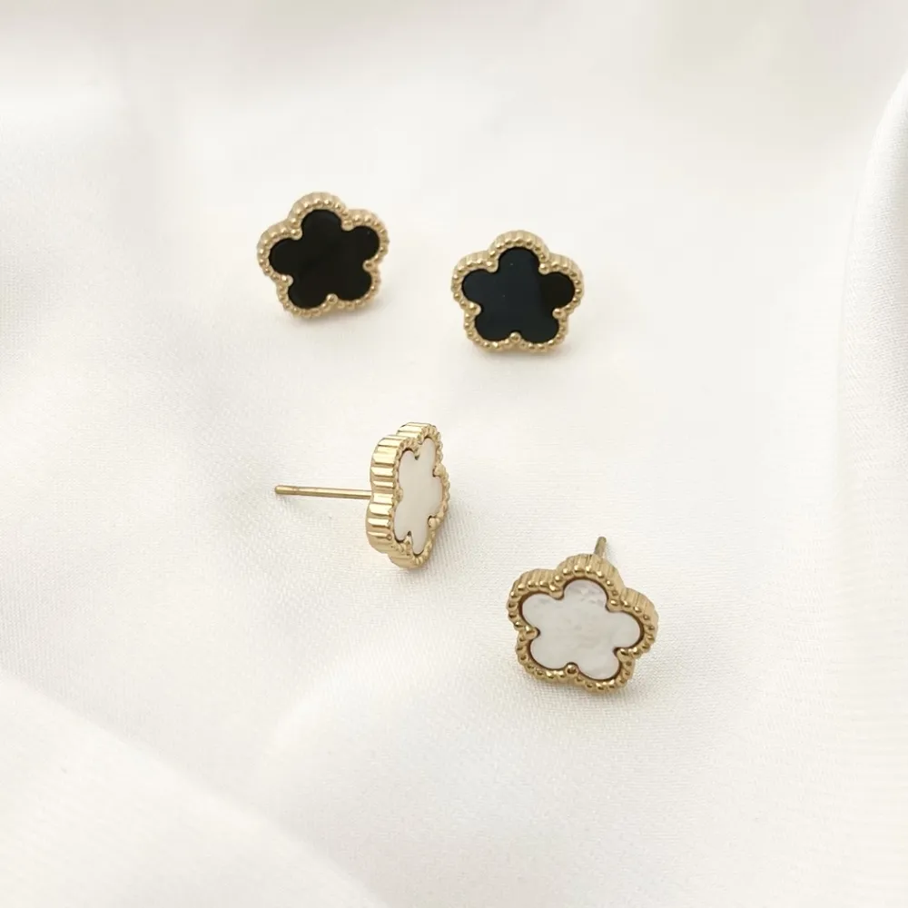 Fiore-Orecchini a Lobo in Acciaio - OAP-413-2154 O