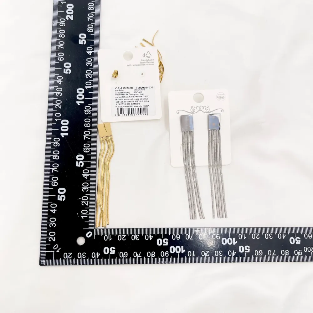 Quadrato con Napine -Orecchini in Acciaio - OAP-413-2488