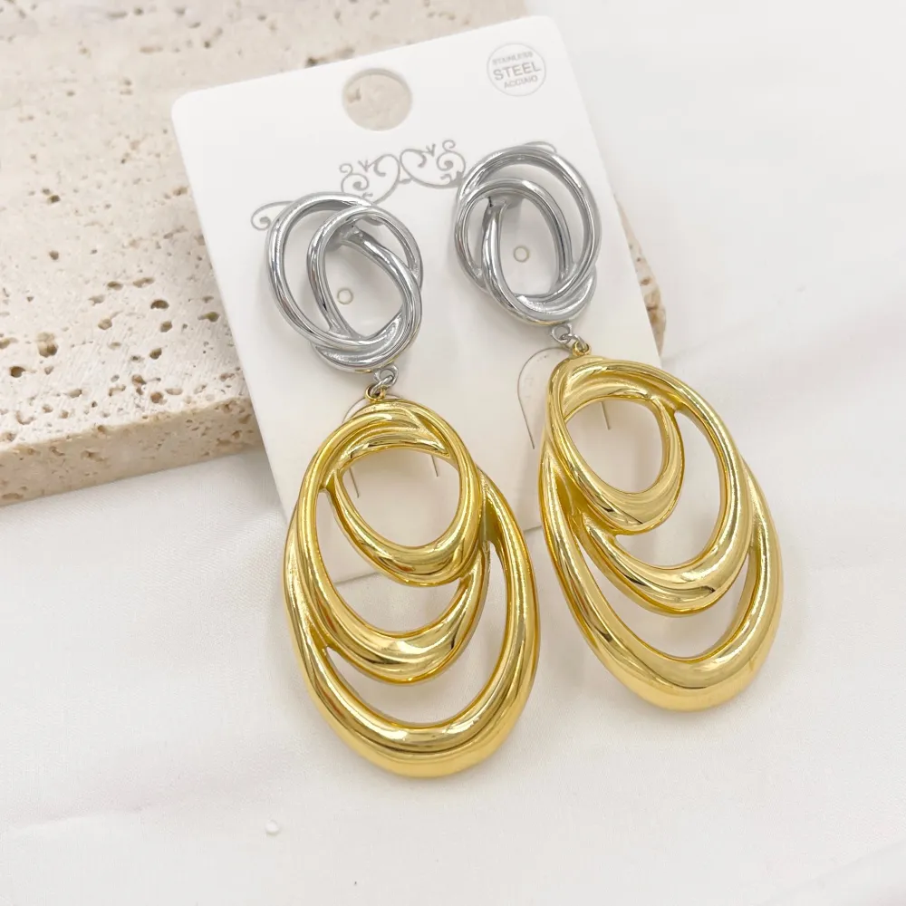 Cerchio Ovale -Orecchini in Acciaio - OAP-413-506