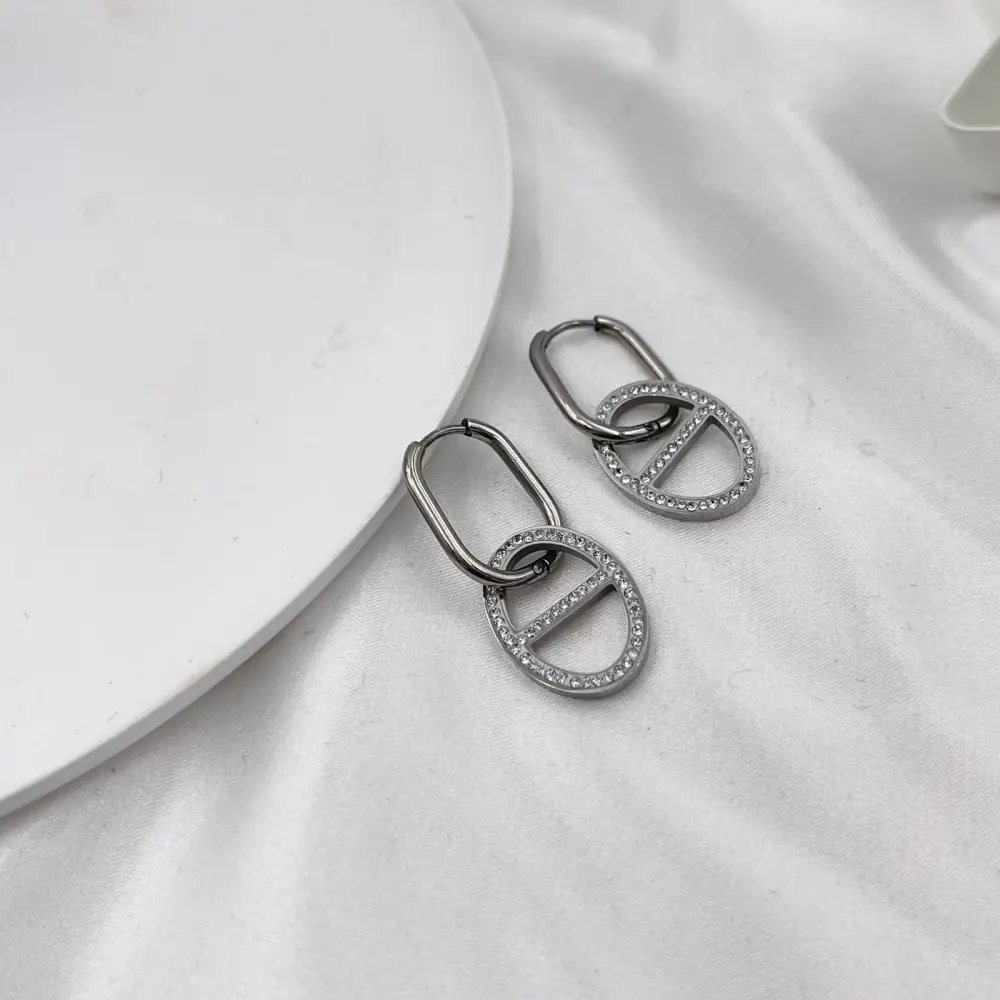 Ovale-Orecchini in Acciaio - OAP413-720