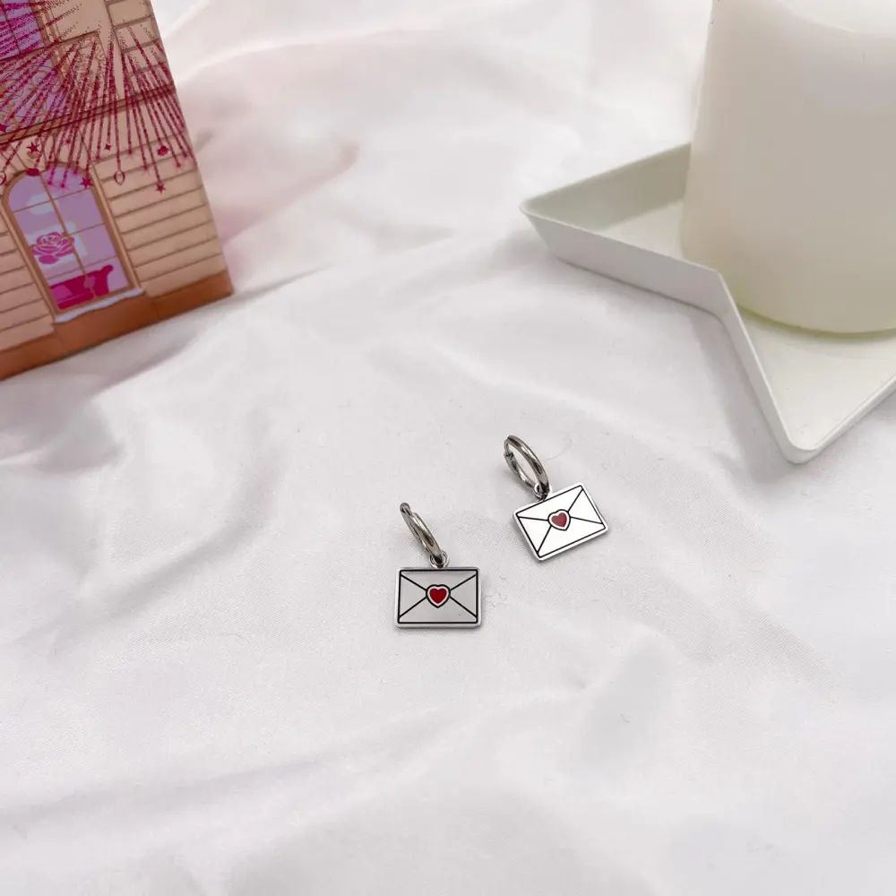 Posta Smaltato-Orecchini in Acciaio - OAP413-804