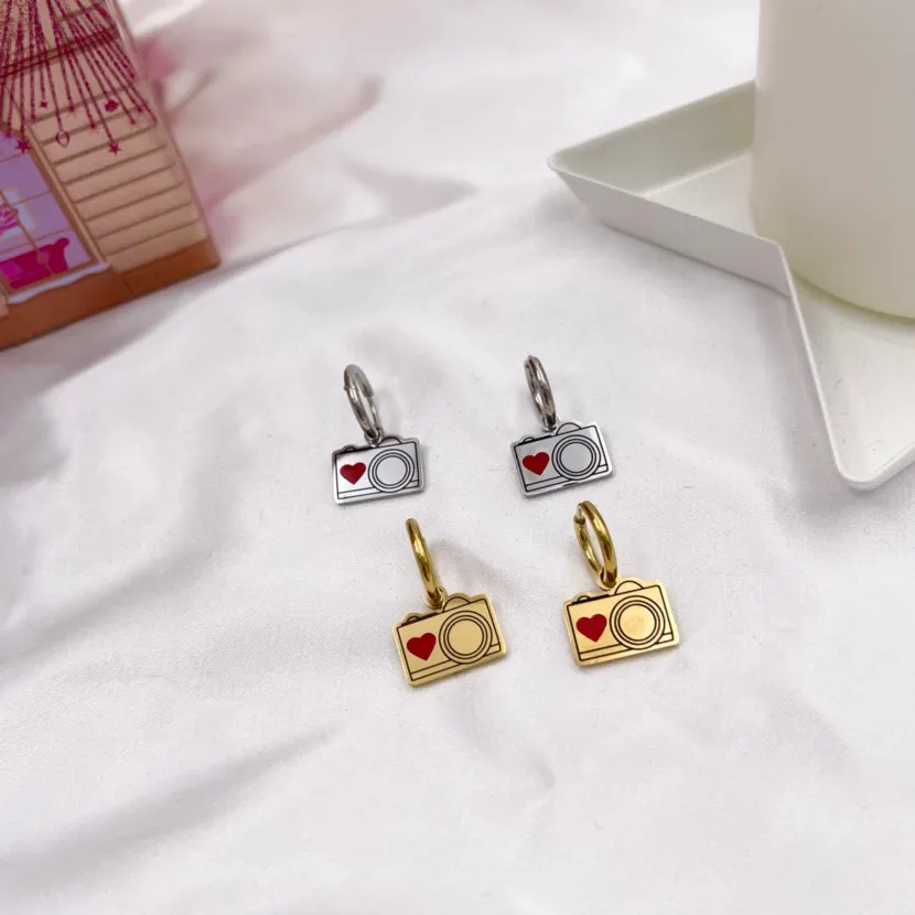 Camera Smaltata-Orecchini in Acciaio - OAP413-805