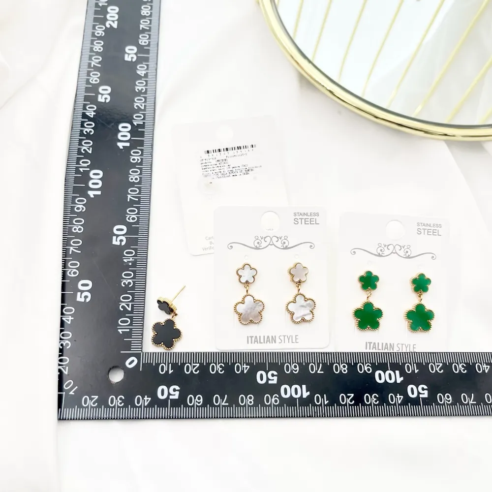 Doppio Fiore-Orecchini in Acciaio - OAP-413-916