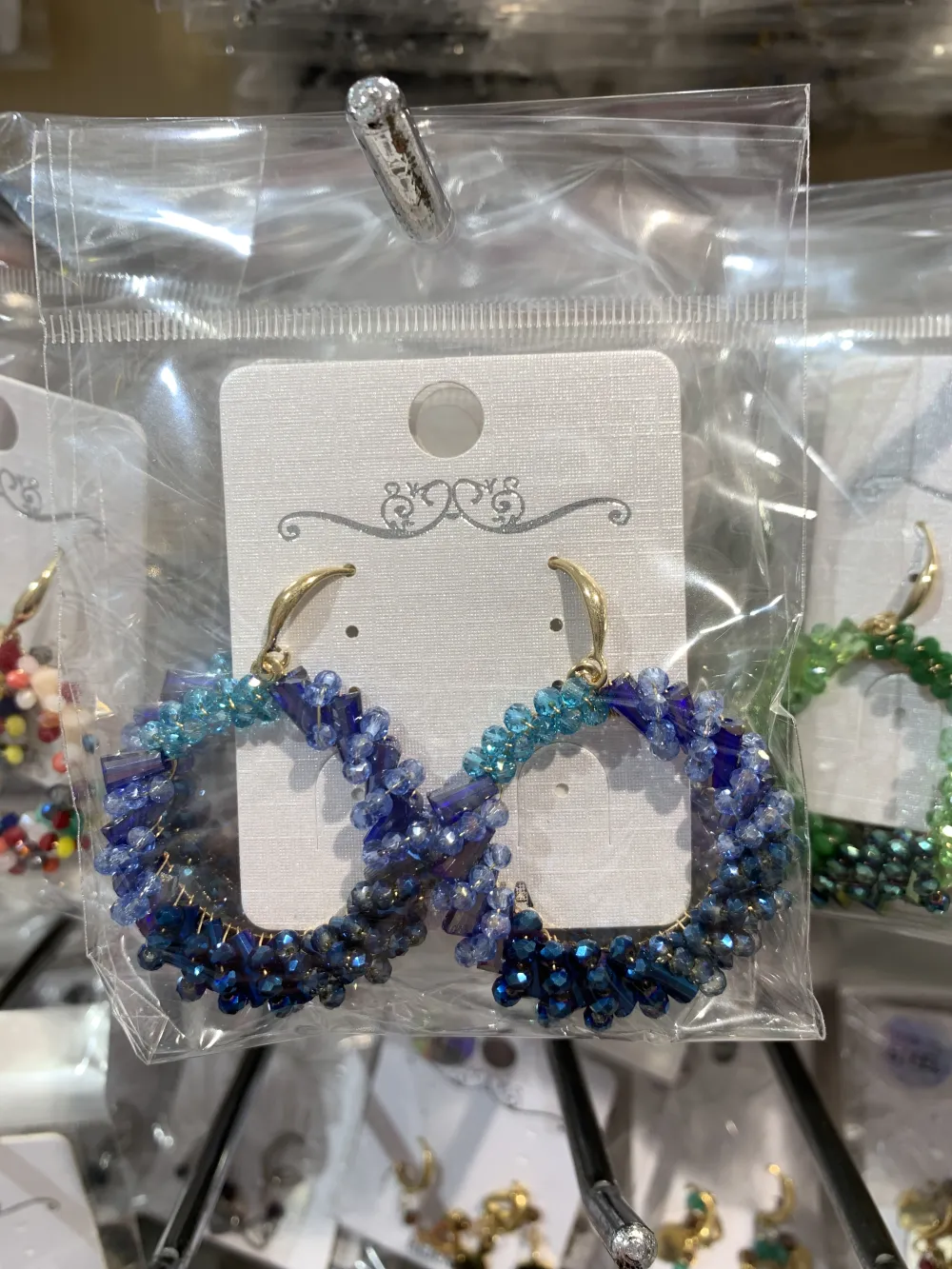 Cerchio Vuoto-Orecchini in Acciaio con Cristalli - OAP-428-10