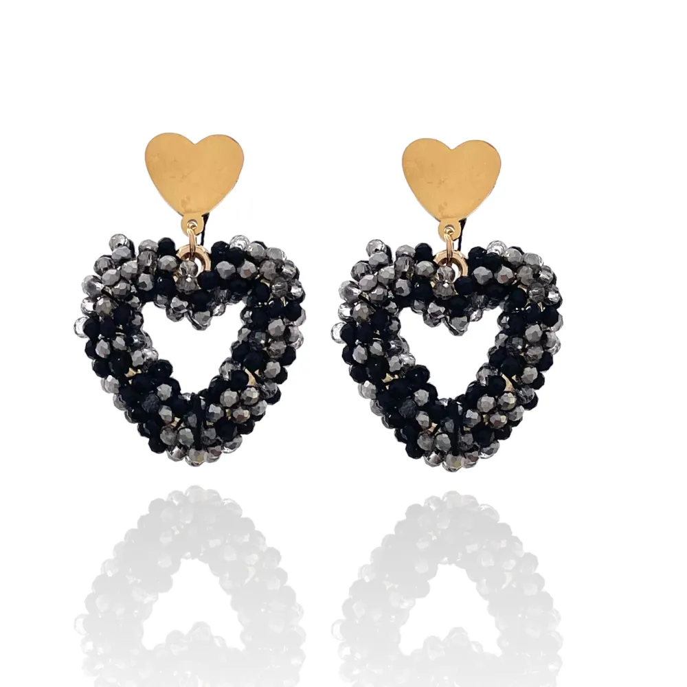 Cuore Vuoto-Orecchini in Acciaio - OAP-428-14