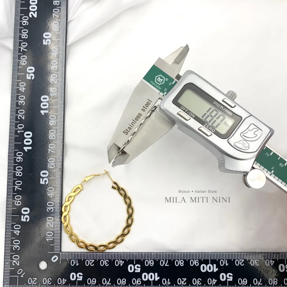 Intrecciato 50mm-Orecchini a Cerchio in Acciaio - OAP-445-027