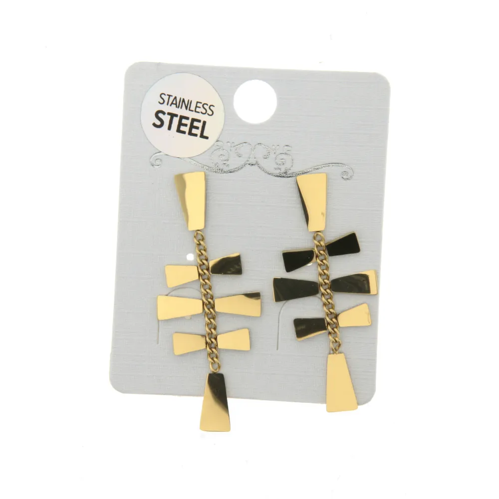 OAP6437-Foglia-Orecchini Pendenti in Acciaio - OAP6437-Foglia-Orecchini Pendenti in Acciaio