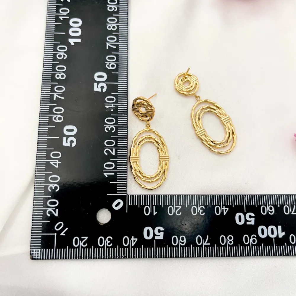 Cerchio Ovale-Orecchini in Acciaio - OAP-729-26