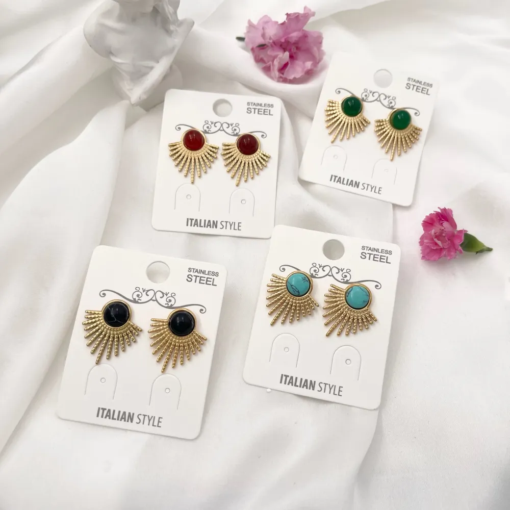 Pietra Colorato-Orecchini in Acciaio - OAP-729-46