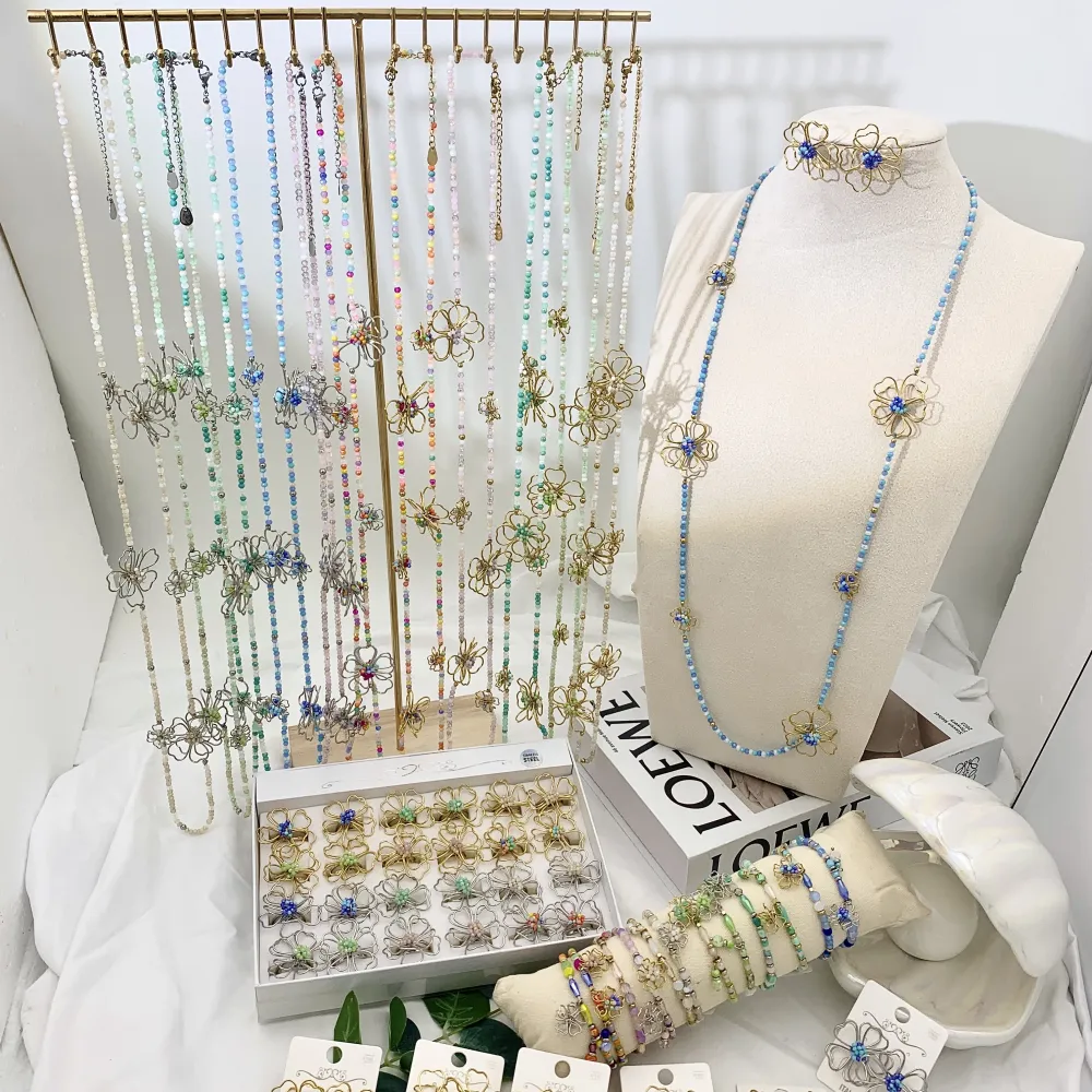 Fiore Colorato-12Paia Orecchini in Acciaio - OAP-732-181