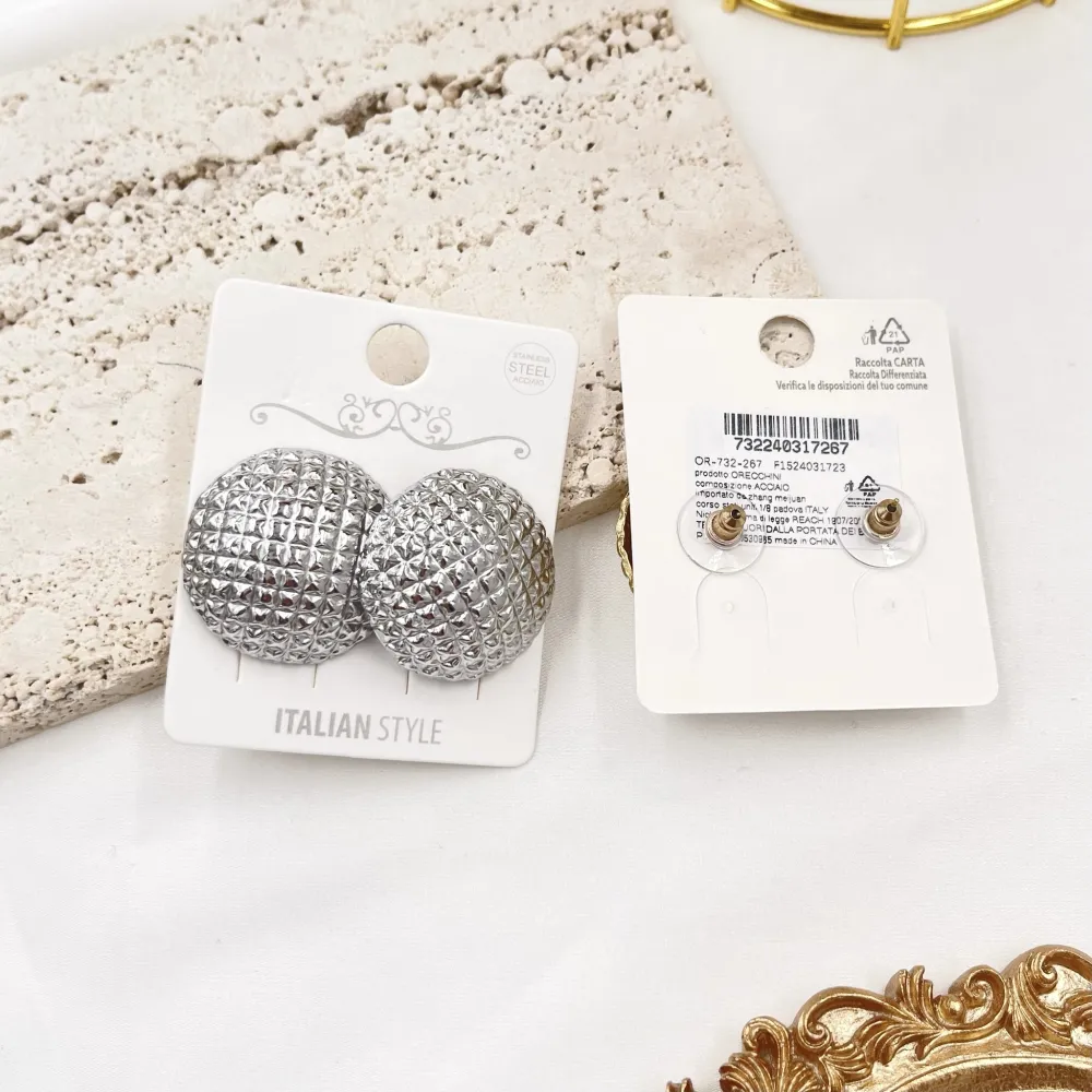 Bottone-Orecchini in Acciaio - OAP-732-267