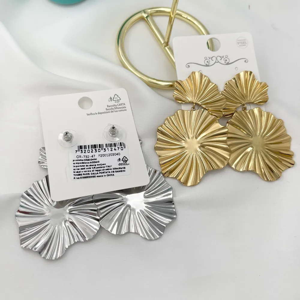 Foglia-Orecchini in Acciaio - OAP-732-47-257