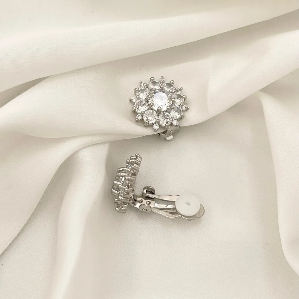 Fiore-Orecchini a Clip con Zirconia - OMK-506-SD24